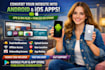 convert website to android app and ios app