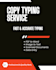 do fast copy typing, PDF to word, and document typing