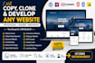 do copy clone website and develop any website