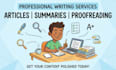 write professional articles, summaries, and proofread your content