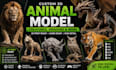 a custom 3d animal model, creature, dragon, and 3d printable sculpt