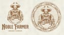 do vintage farmer emblem logo illustration design