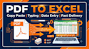 do data entry, data cleaning, excel data merge and split