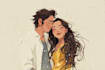 create cute disney couple pop art wall