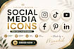 design custom social media icons for your brand