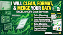clean, format, and merge your excel or CSV data