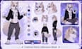 draw custom furry reference sheet, character design art, vtuber model sheet