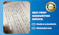 write neat print handwriting