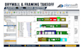 do drywall and framing quantity takeoff and cost estimation