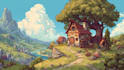 draw cartoon backgrounds, landscapes, scenes, illustrations