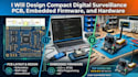 design compact digital surveillance pcb, embedded firmware and hardware