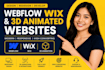 3d animated webflow website 3d animated wix website 3d interactive wix website