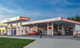 reconstruct 3d feeling station,workshop design,parking center, autos shop render