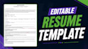 design an editable ats resume CV template