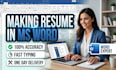 do professional resume , CV , bio data
