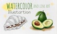 make watercolor line art illustration,  poetry line art