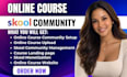 setup skool circle so online community, skool online course kajabi online course