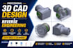 create 3d cad models, mechanical design and reverse engineering in solidworks