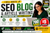 do SEO article writing and blog post writing