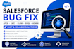 fix salesforce apex, lwc, soql, flow, and admin issues