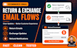 setup return exchange email flows for ecommerce store