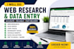 do web research, data entry, copy paste and excel data entry