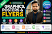 design professional canva graphics, posters, flyers