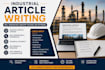 write professional industry articles and SEO blog posts