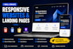 create a fast and responsive HTML CSS javascript landing page
