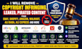 send notice remove copyright infringing, leaked, pirated content, counter reply