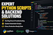 develop python scripts, django apis, and backend solutions