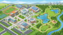design campus map, school map, park map and facility wayfinding map