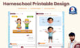 design custom homeschool printables, worksheets, and learning pdfs