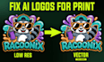 vector trace, redraw logo to high quality print ready vector