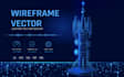 create futuristic plexus wireframe vector illustration