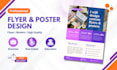 design professional flyers, posters, infographics, and creative materials