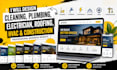 design a cleaning, plumbing, electrician, roofing, hvac and construction