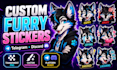 draw custom furry telegram stickers and discord emotes