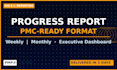 write a weekly progress report and s curve update for pmc review