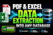automate PDF and excel data extraction into any database