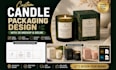 do custom candle packaging design with 3d mockup and dieline
