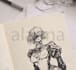 create a unique illustration, hand drawn in ink