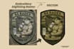 manually vector trace tactical logo, badge patch, military, png to vector