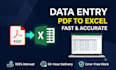 convert PDF to excel spreadsheet accurately in 24hrs