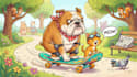 draw a cute and funny cartoon illustration