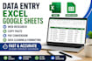 do accurate data entry, microsoft excel and google sheets