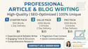 write an SEO blog post or article for your website