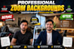 design zoom virtual background with logo