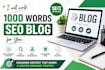 write 1000 word SEO blog articles that rank