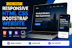 create a responsive HTML CSS bootstrap landing page